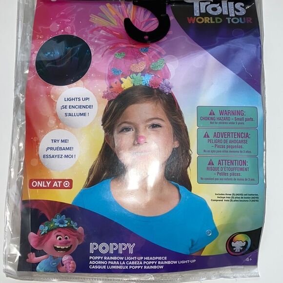 Trolls world tour POPPY RAINBOW LIGHT UP HEADPIECE NE - Picture 2 of 9